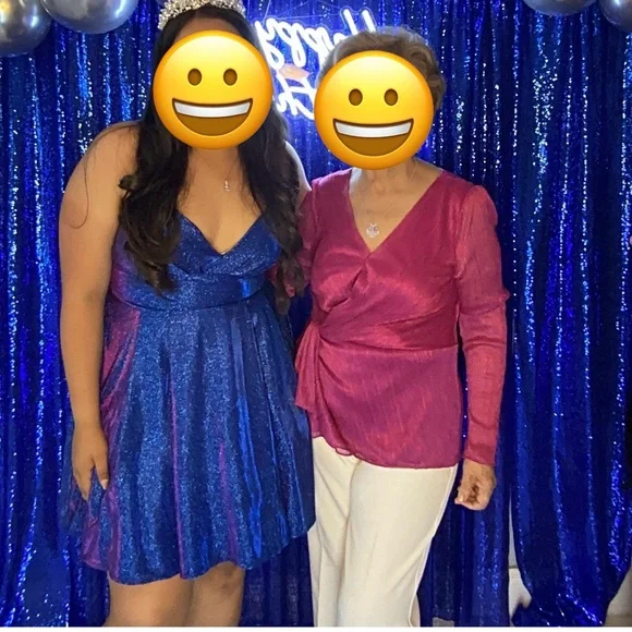 GUC Juniors Elegant Blue Glitter Dress - Picture 5 of 5